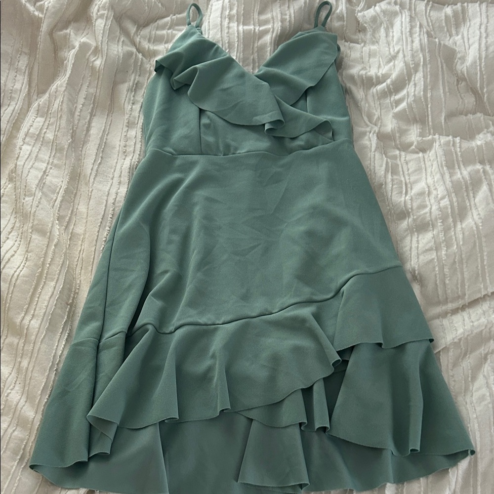 Altar'd State Asymmetrical Teal Dress